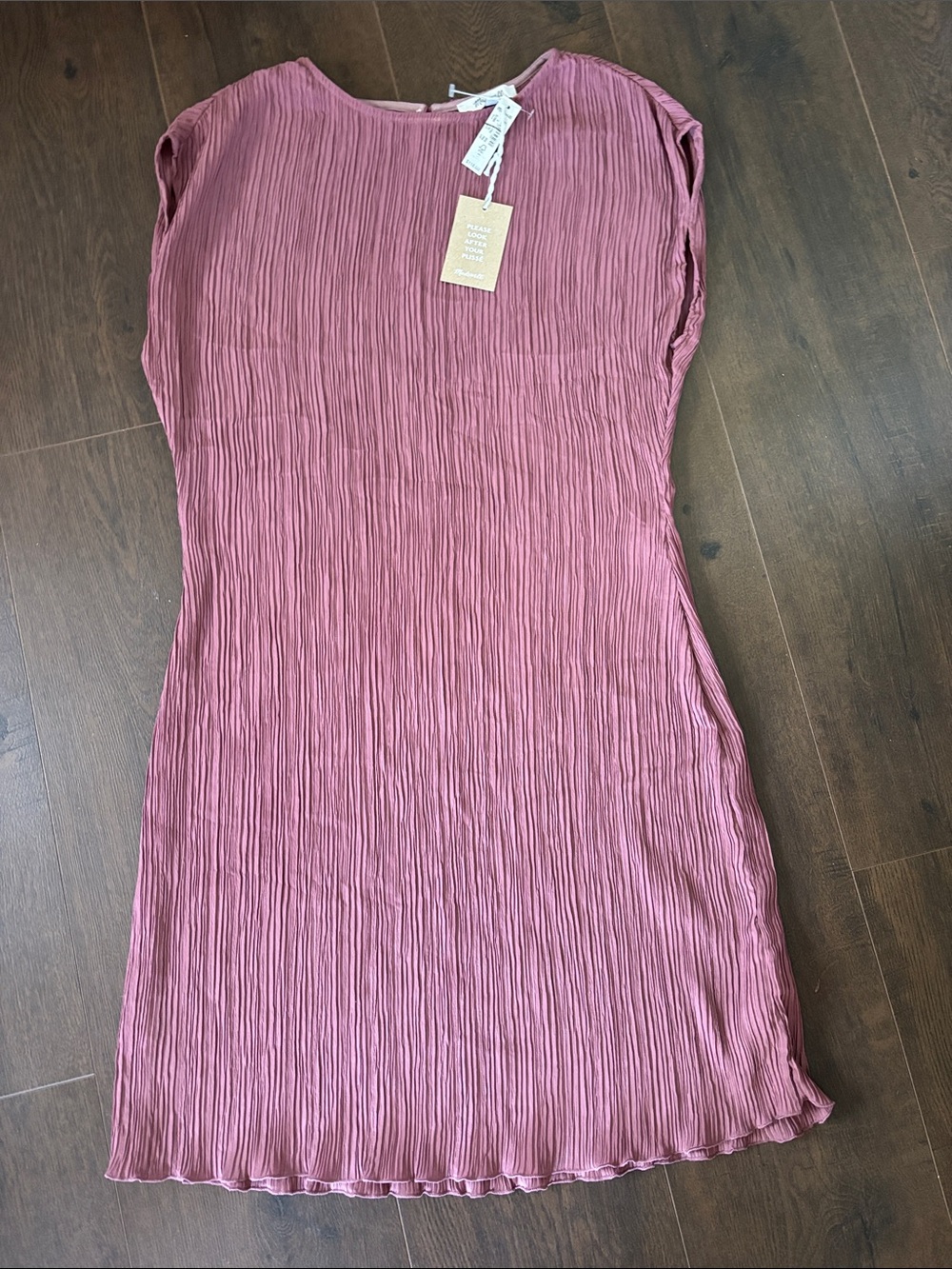 Pleated Midi Dress in Dusty Rose